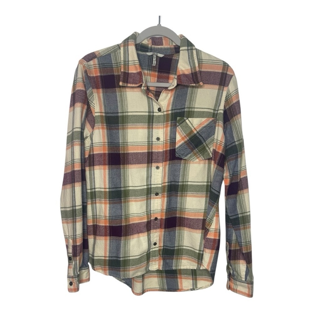 BKE Buckle Women’s Flannel Eased‎ Cotton Button Down Long Sleeve